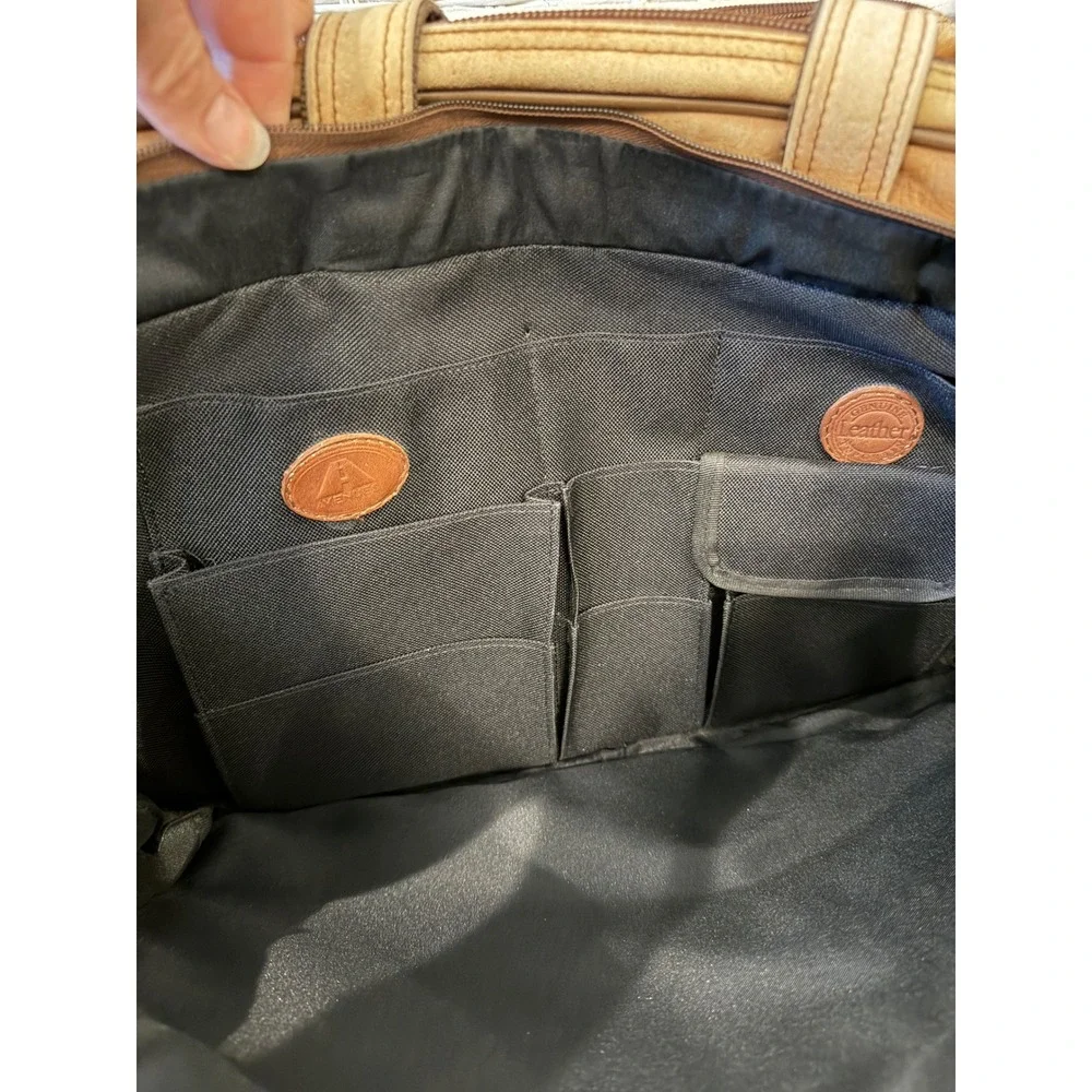 SaddlebagVintage Distressed Leather Briefcase Multi Pocket Laptop Messenger Bag